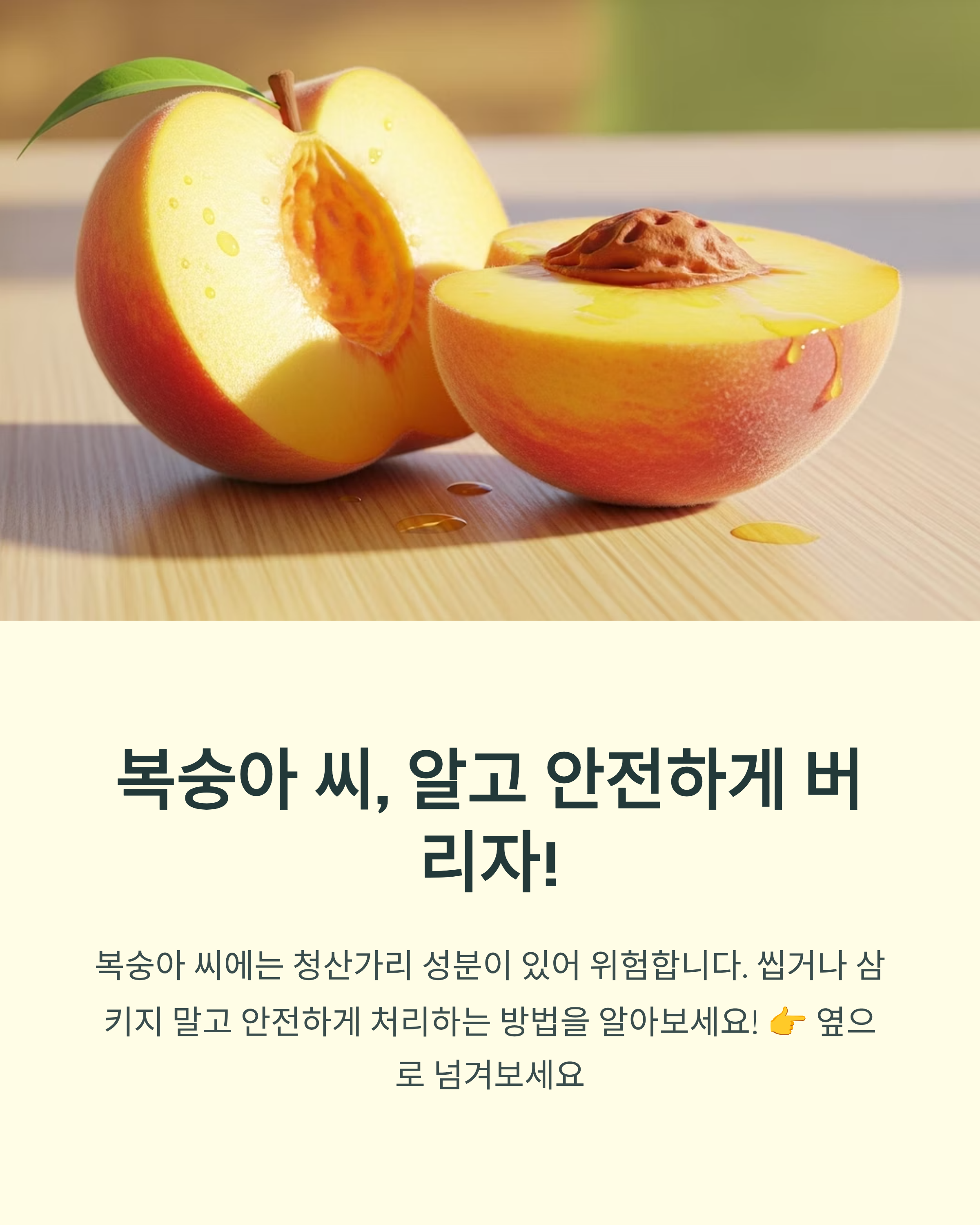 복숭아 씨, 안전하고 현명하게 버리는 방법