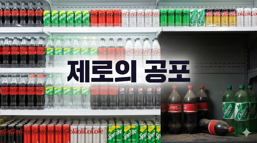 제로 슈가 음료 진열대와 전통 음료의 몰락