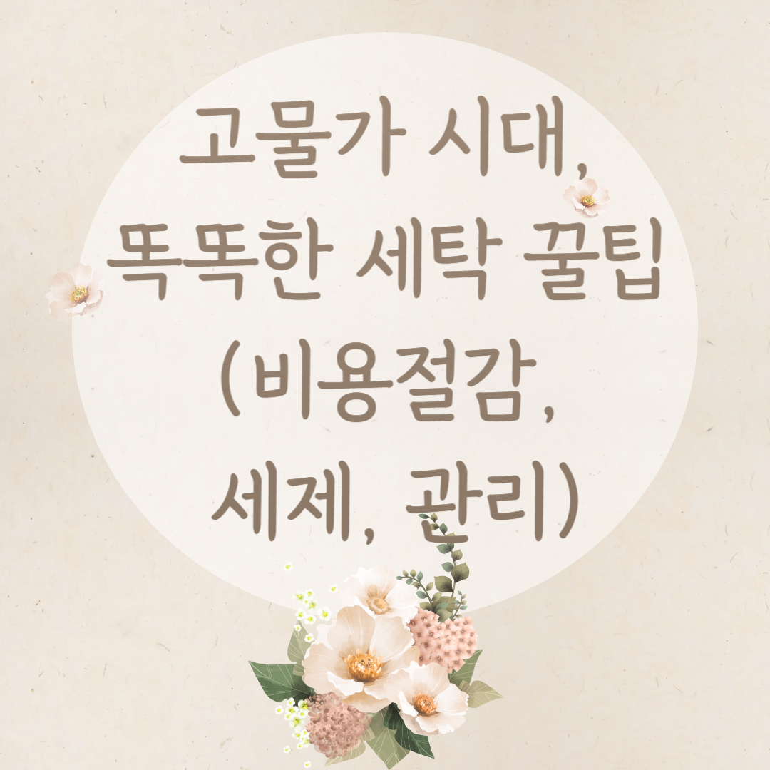 고물가 시대, 똑똑한 세탁 꿀팁 (비용절감, 세제, 관리)