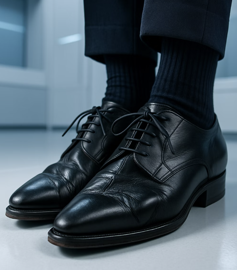 통증 참고 꽉 끼는 신발 신기