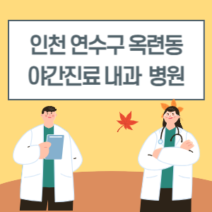 인천 연수구 옥련동 야간진료 내과 병원 리스트 (18시 이후 늦게까지하는 병원)