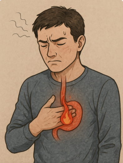 식도염으로 고통받는 환자