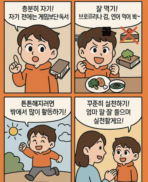 건강정보 웹툰 만화 어린이 면역력상승
