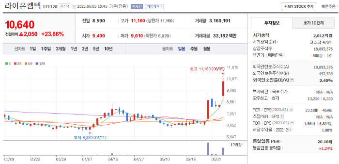 라이온켐텍 종목 정보