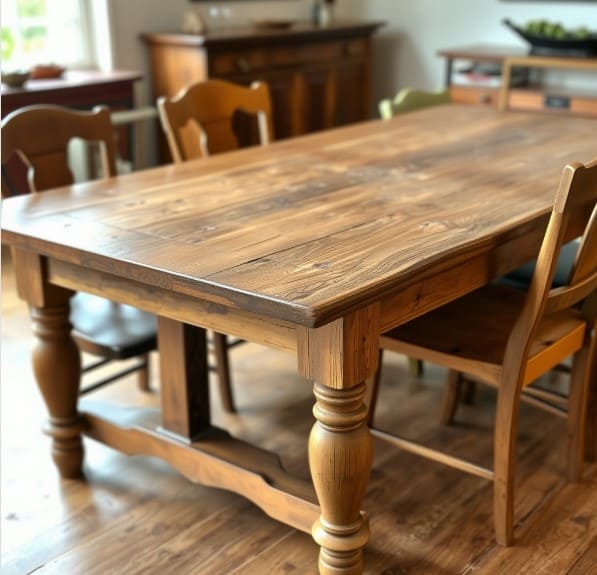 폐기물 수거 스티커 부착 에정인 오래된 탁자