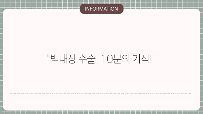 백내장 수술 소요시간: 