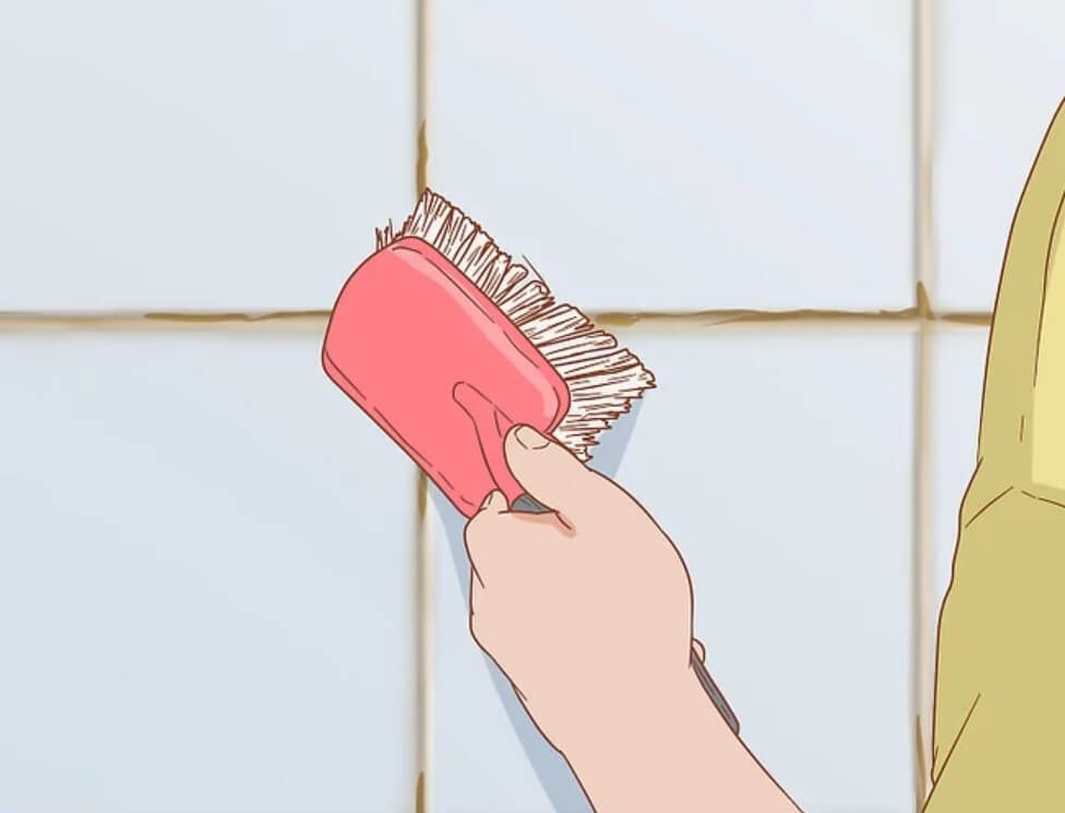 청소용품 사용하여 곰팡이 제거