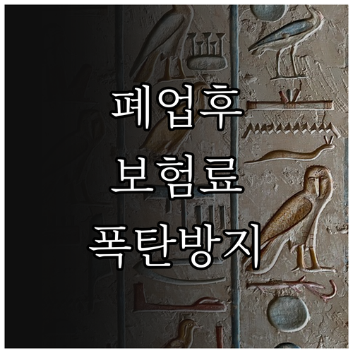 폐업 후 지역가입자 건강보험료 줄이는..