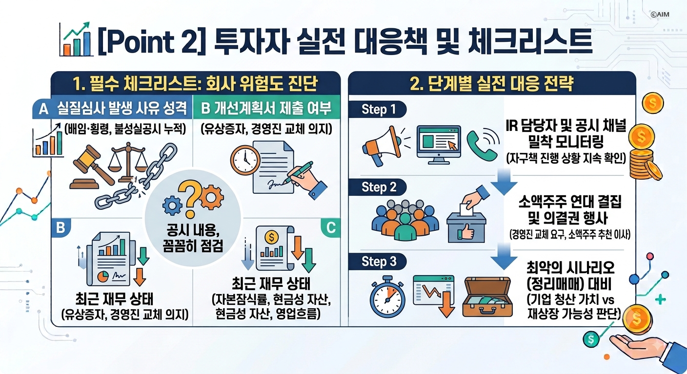 투자자 실전 대응책 및 체크리스트에 대한 인포그래픽
