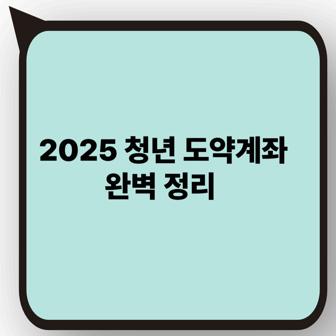 2025 청년 도약계좌 완벽 정리