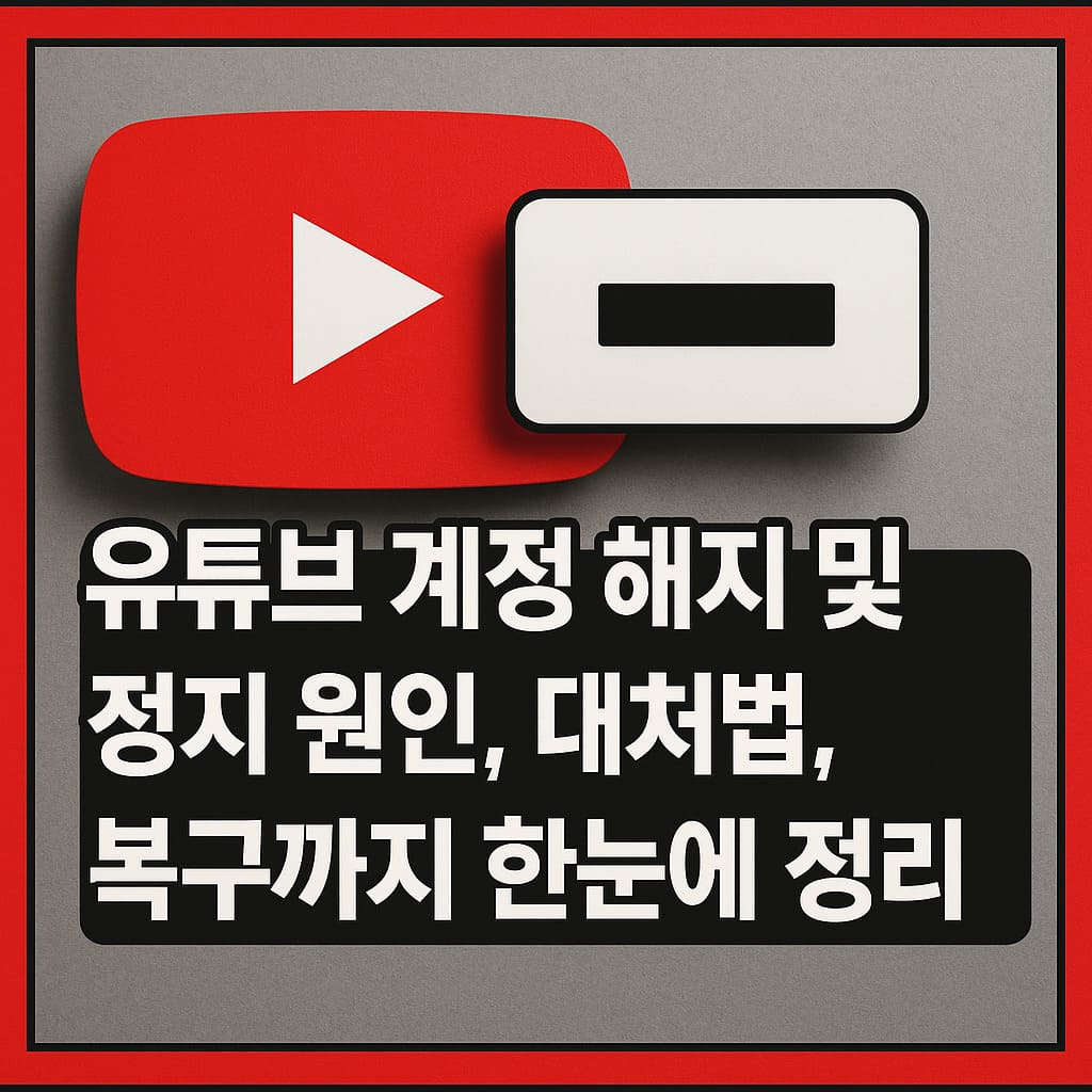 유튜브 계정 해지 및 정지 원인, 대처법, 복구까지 한눈에 정리 썸네일