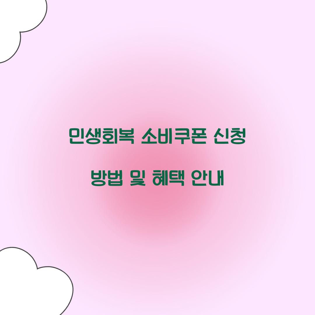 민생회복 소비쿠폰 신청