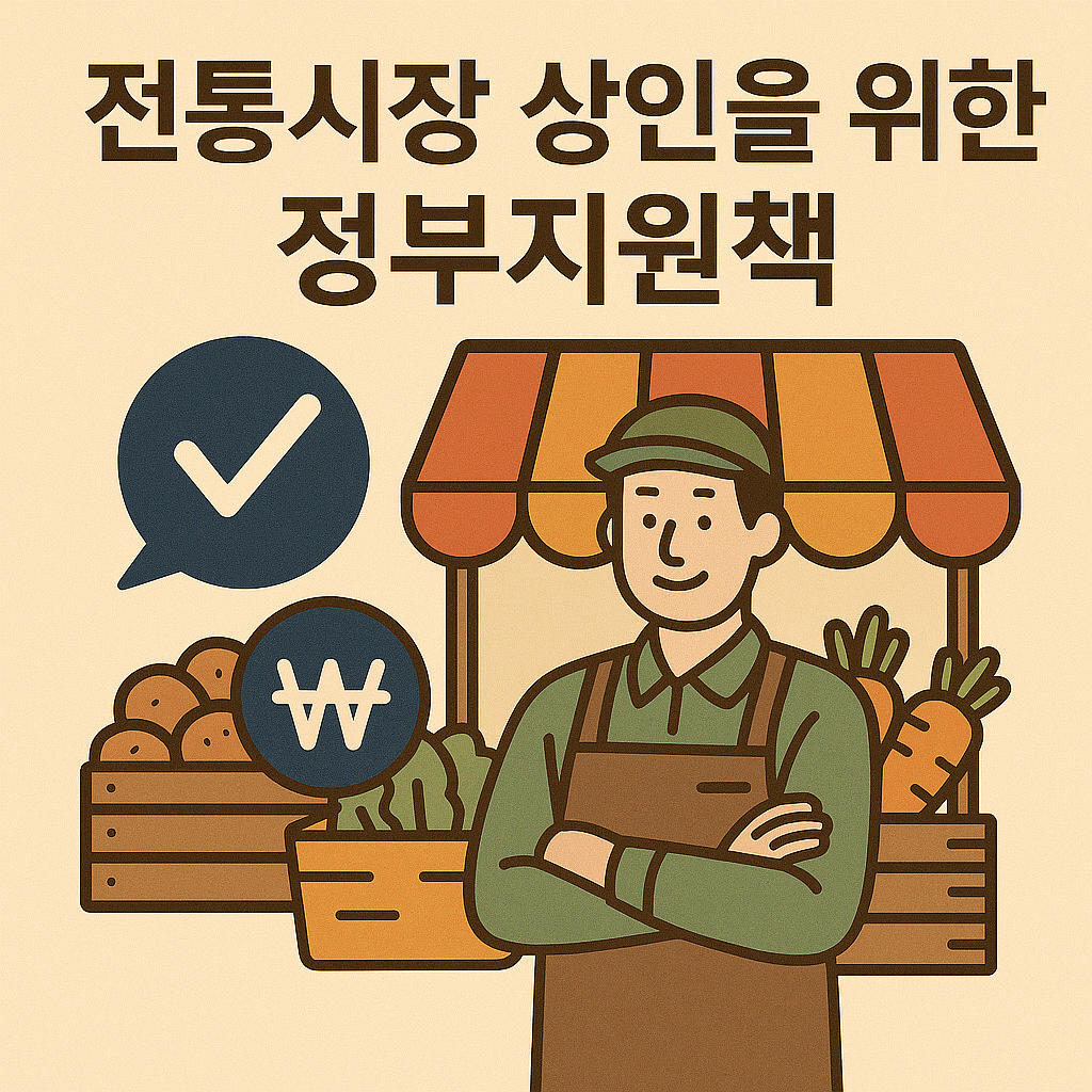 전통시장 상인을 위한 정부지원책 포스터 이미지