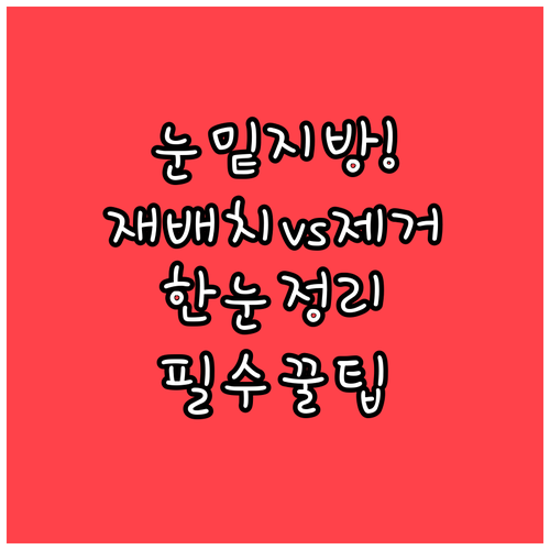눈밑지방 재배치와 제거 한눈에 정리..