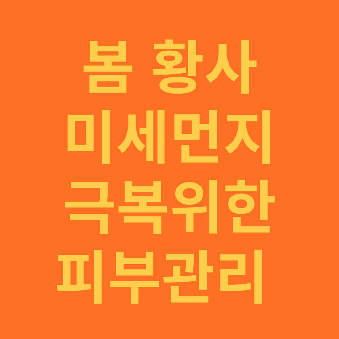 봄 황사로부터 피부 예방하는 방법