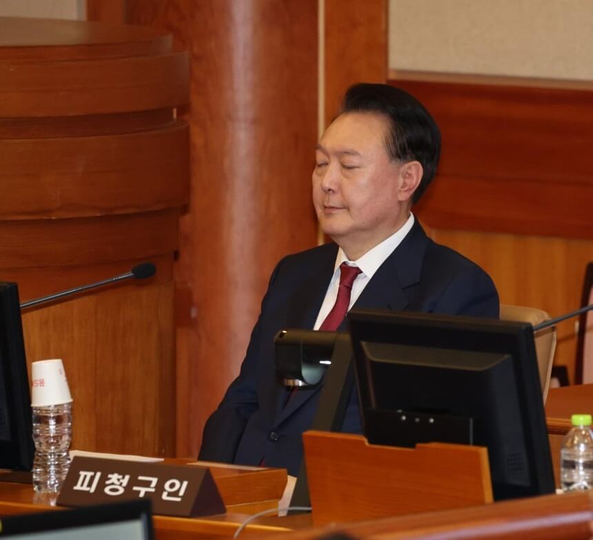 헌재재판소에서 열린 윤석열 탄핵심판 