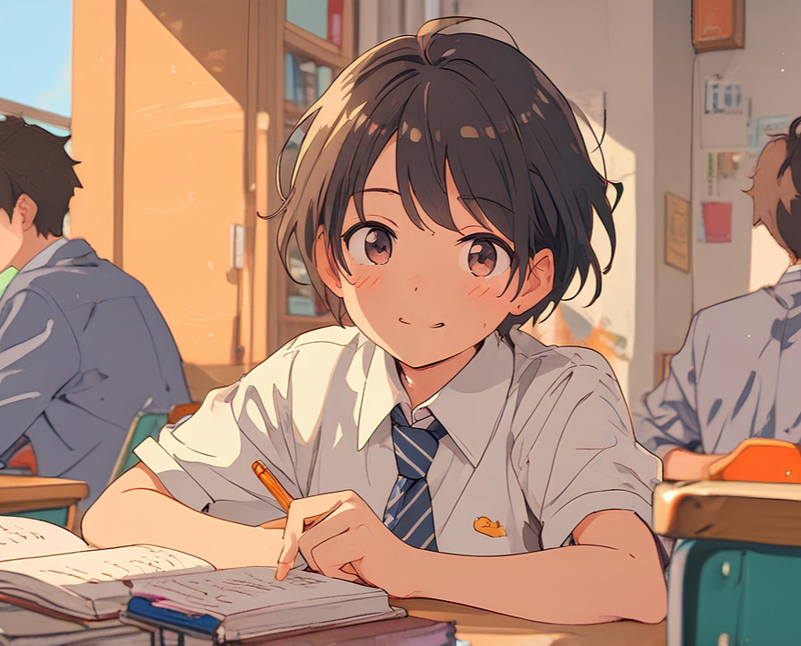 공부 계획을 세우고 있는 여학생