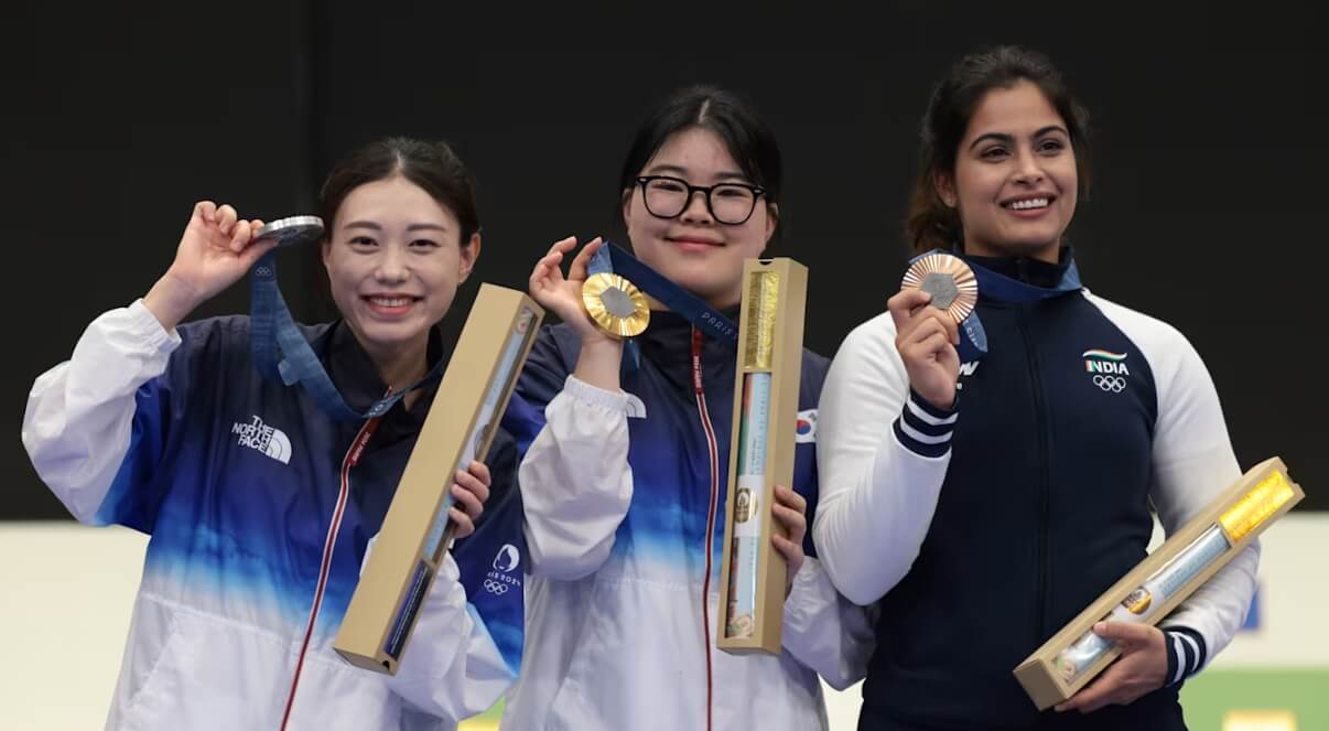 2024 파리올림픽 금&amp;#44; 은&amp;#44; 동메달을 딴 사격선수들