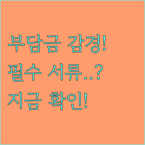 방문요양 본인 부담금 감경 대상 확인..