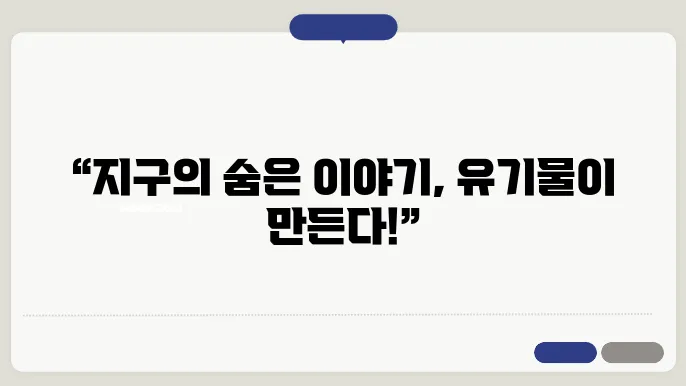 유기 지질학: 유기물의 지속적인 역할