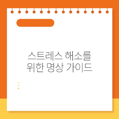 스트레스 해소를 위한 명상 가이드