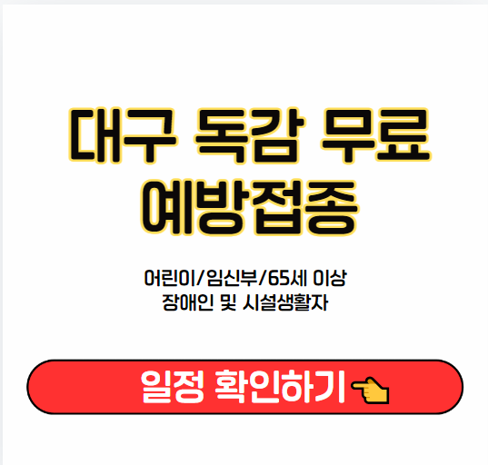 대구-독감-무료-예방접종-인플루엔자-백신-일정확인하기