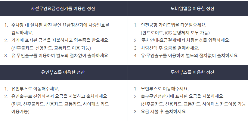 주차요금 정산 방법