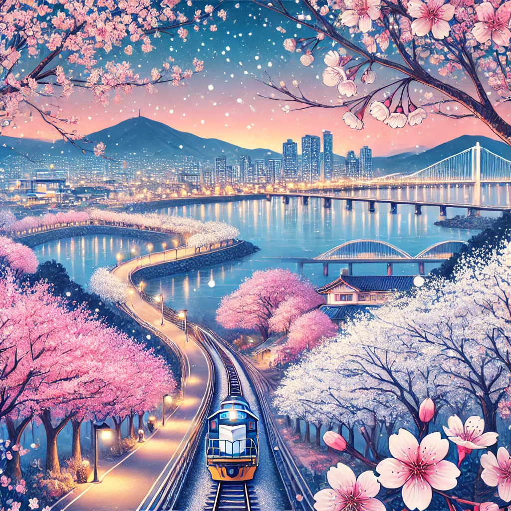 국내 벚꽃 명소를 아름답게 담은 일러스트입니다! 🌸