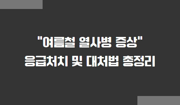 여름철 열사병 응급처치 및 대처법