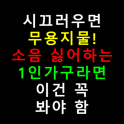 시끄러우면 무용지물! 소음 싫어하는 1인가구라면 이건 꼭 봐야 함