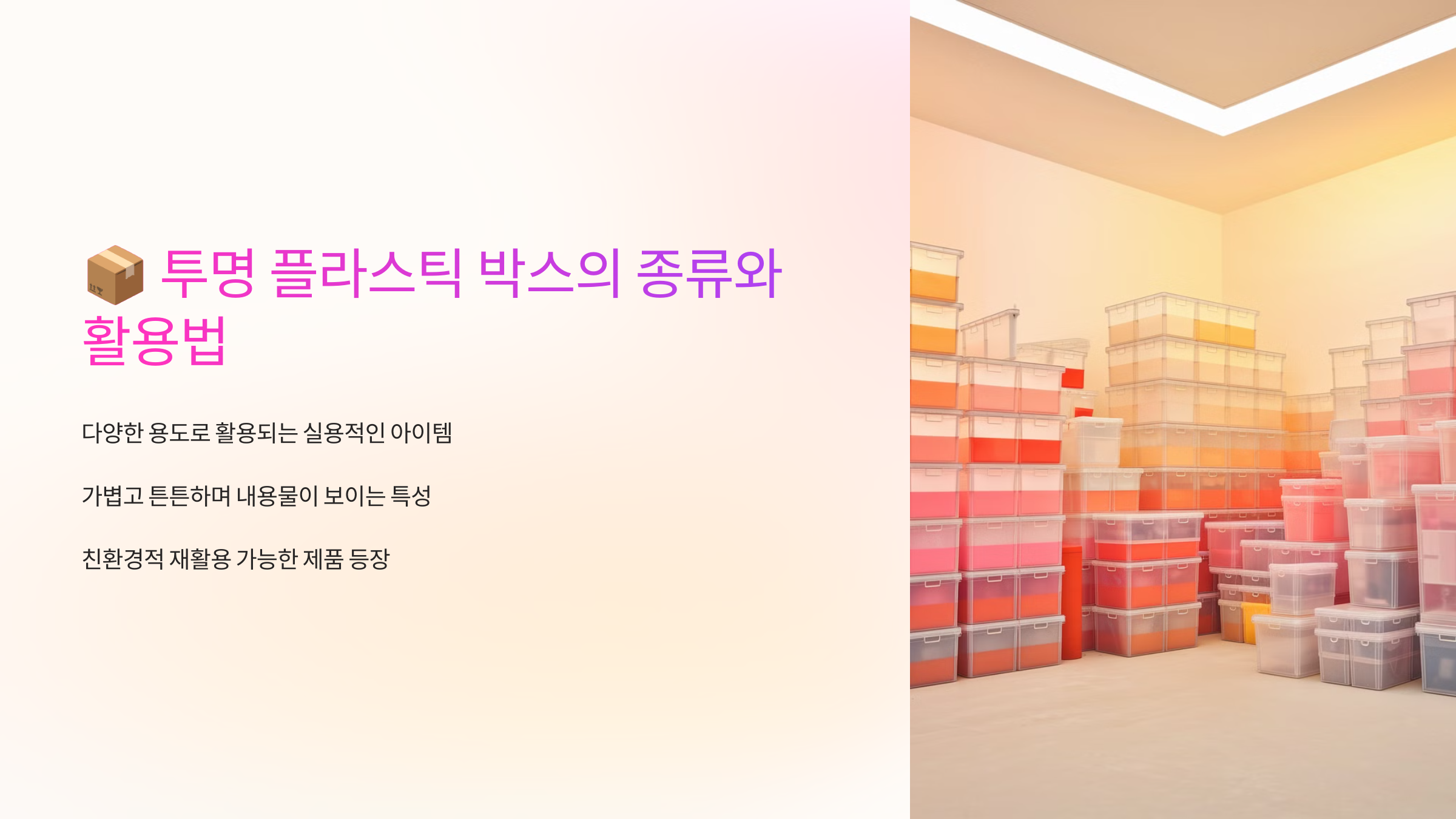 📦 투명 플라스틱 박스의 종류와 활용법