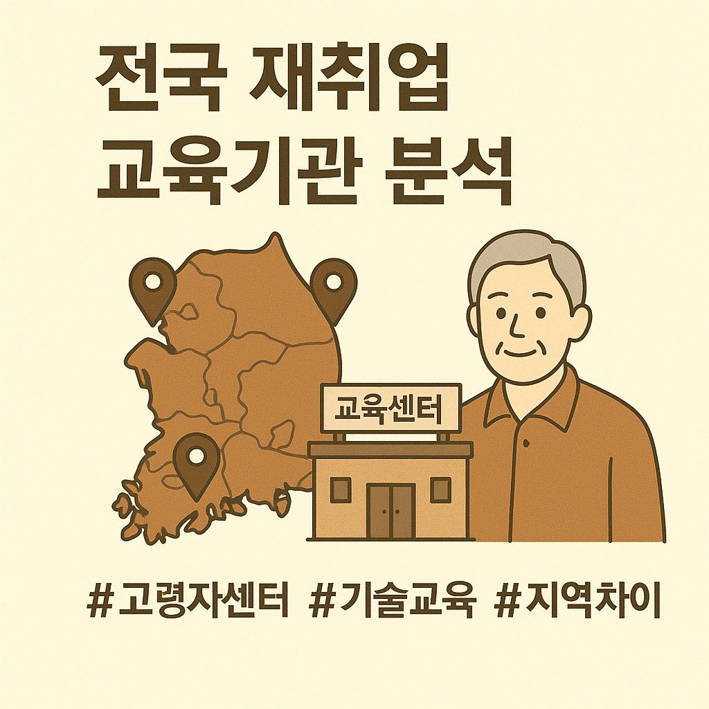 전국 재취업 교육기관 분석 (고령자센터, 기술교육, 지역차이)