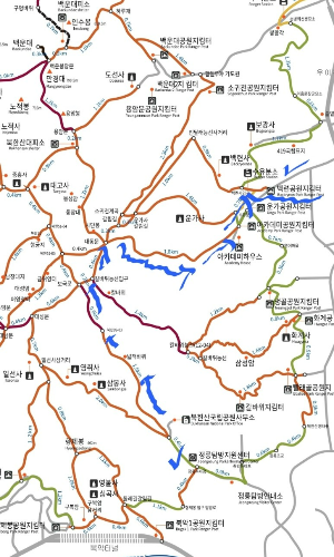 북한산 초보등산코스지도
