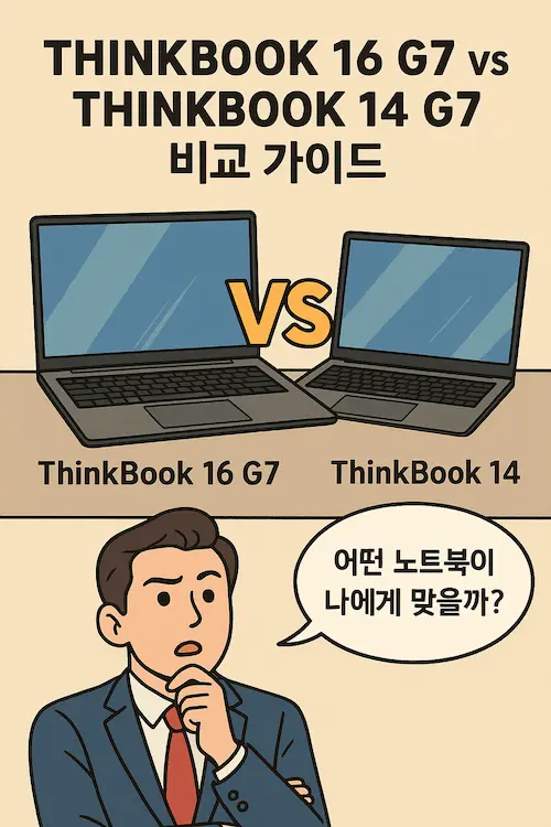 ThinkBook 16 G7 vs ThinkBook 14 G7 비교 이미지