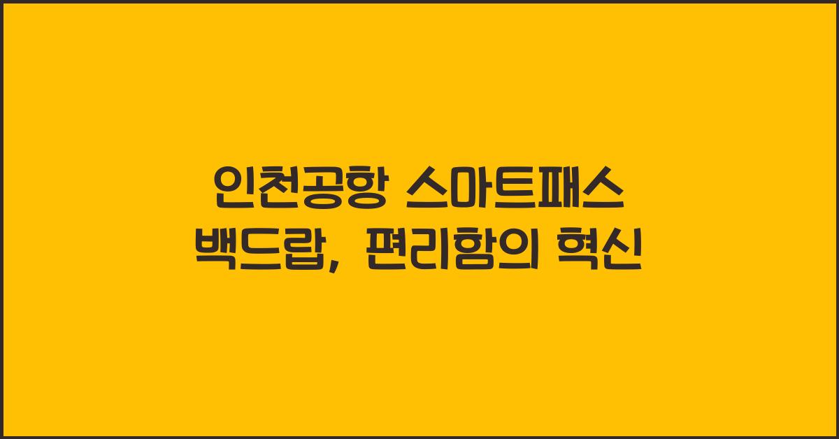 인천공항 스마트패스 백드랍