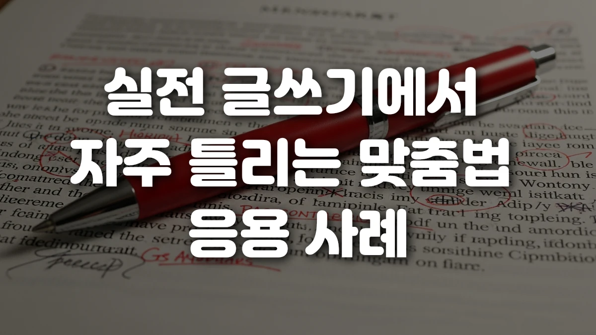 실전 글쓰기에서 자주 틀리는 맞춤법 응용 사례