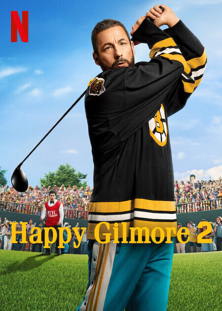 "Happy Gilmore 2" 포스터 이미지 : 아담 샌들러(Adam Sandler)가 골프 스윙 자세를 취하고 있는 장면