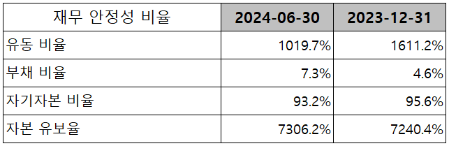 리노공업 - 재무 안정성 비율