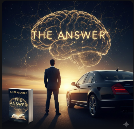 "존 아사라프의 부의 해답 책 리뷰를 상징하는 성공한 삶과 뇌 과학적 시각화 그래픽"