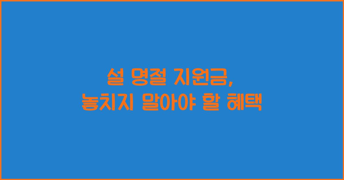 설 명절 지원금