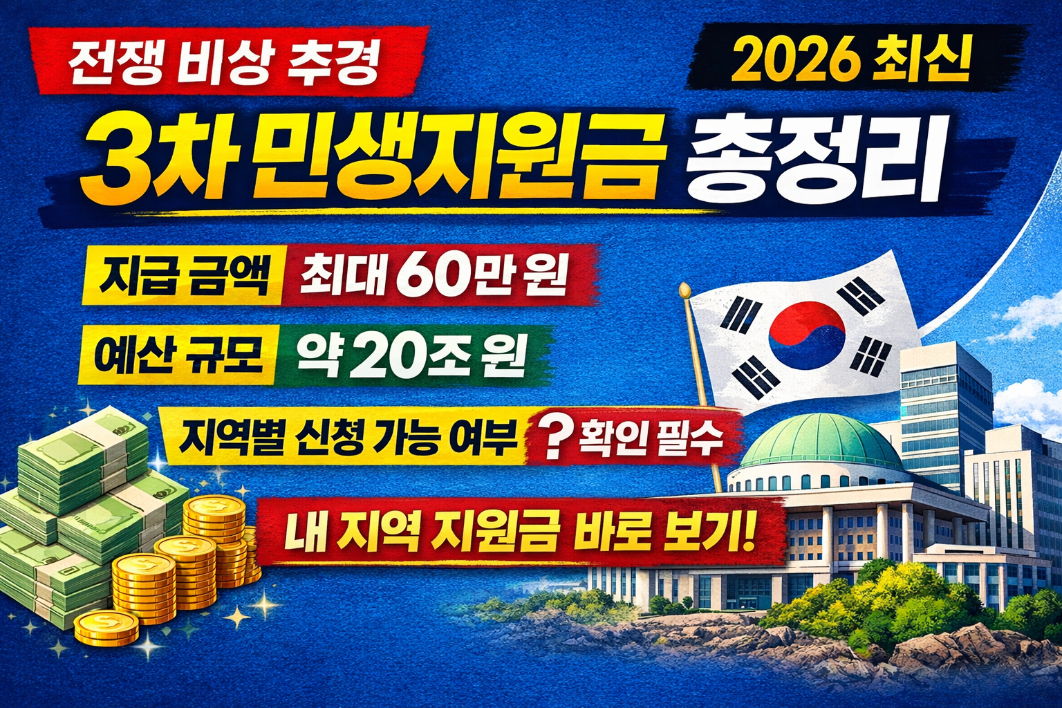 전쟁비상추경, 3차 민생지원금, 민생지원금