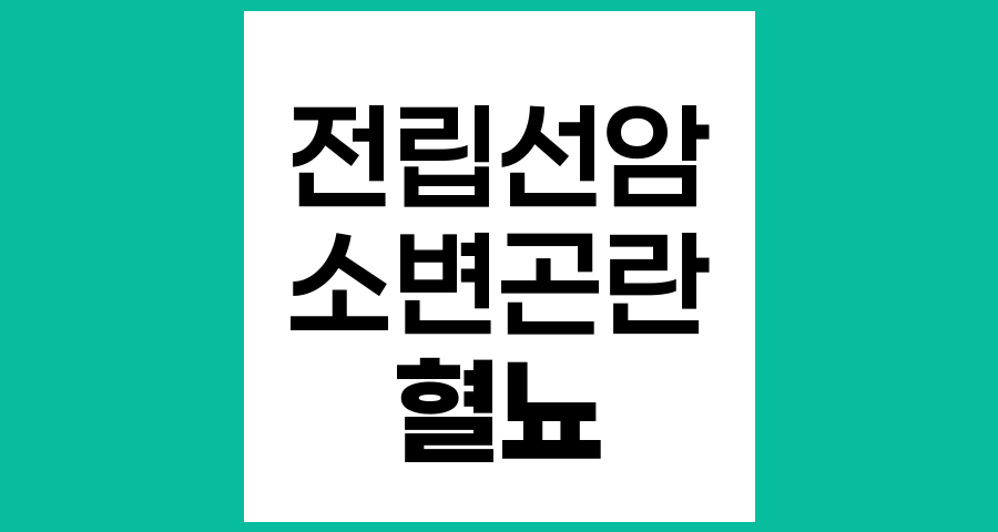전립선암 진행 시 소변 곤란과 혈뇨 대처법