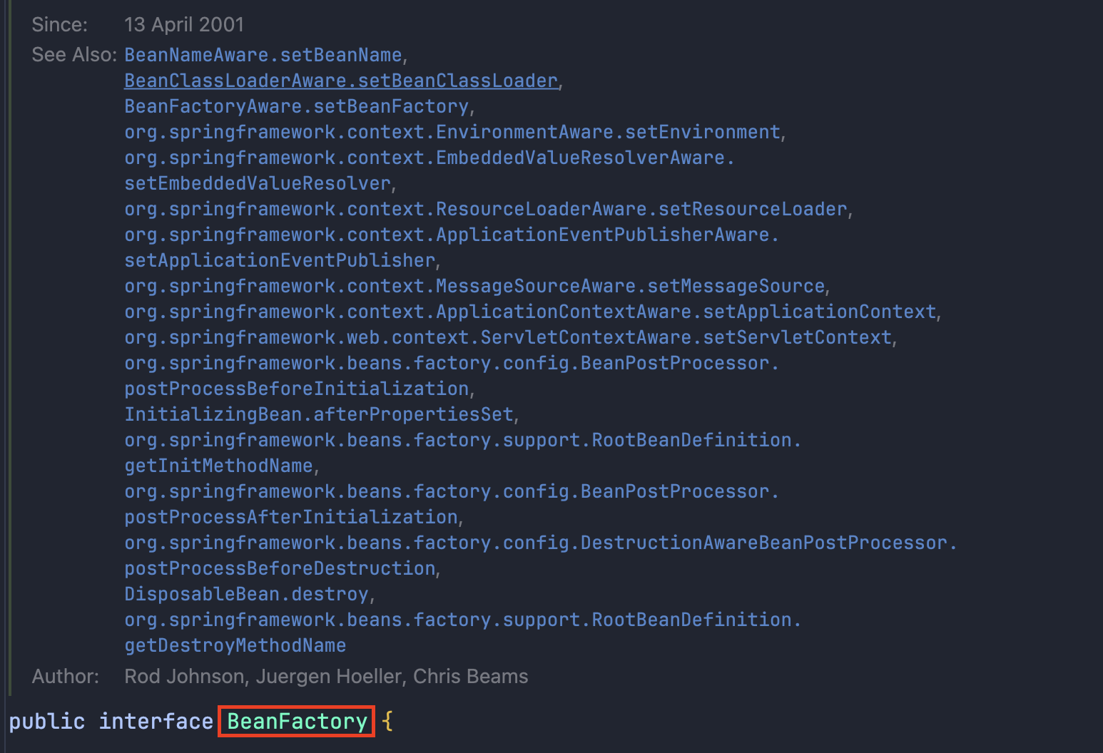 BeanFactory 인터페이스
