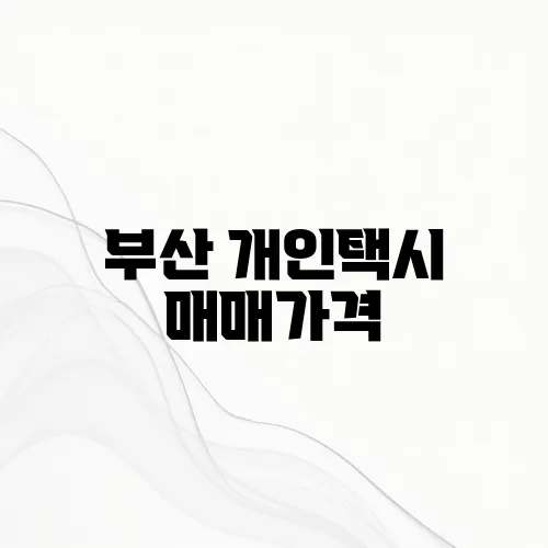 부산 개인택시 매매가격