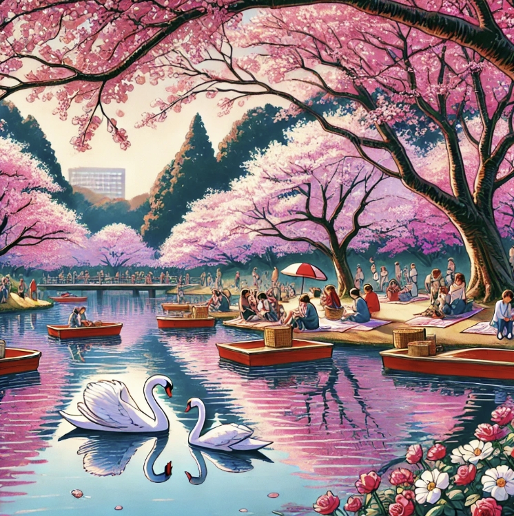 도쿄 벚꽃놀이(이노카시라 공원 사진)