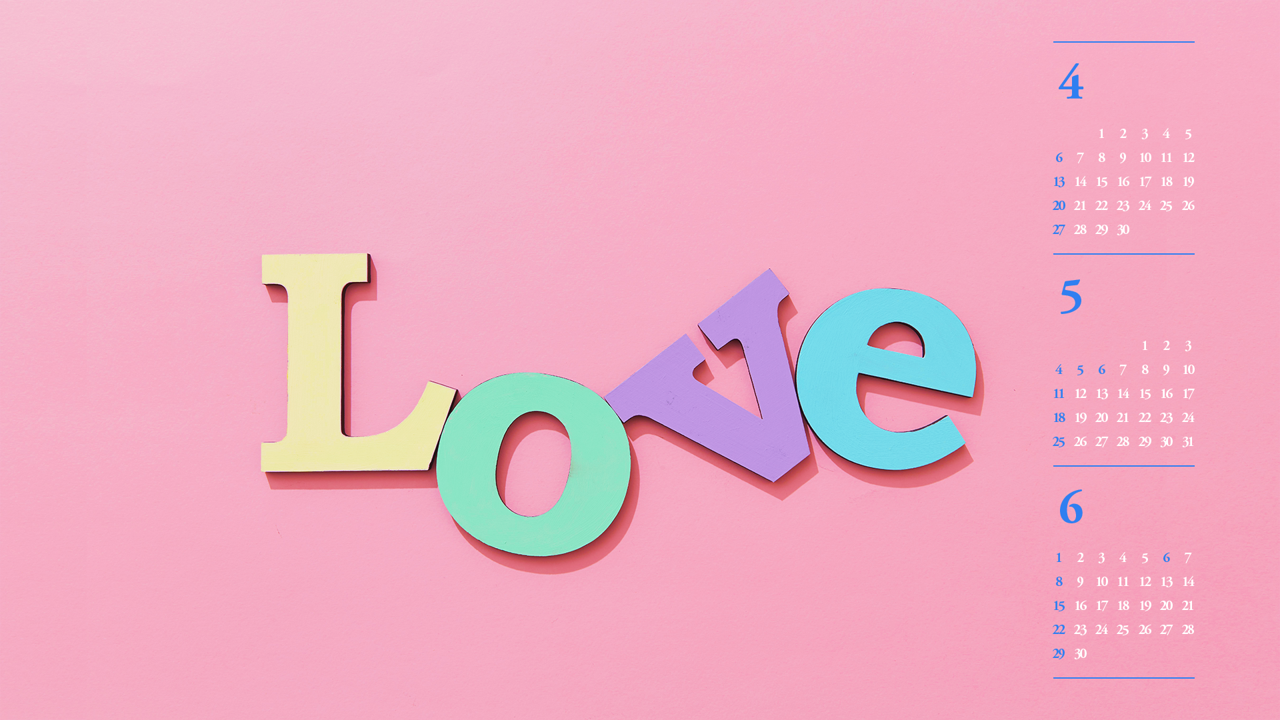 03 LOVE 파스텔 B - 2025년5월 노트북배경화면