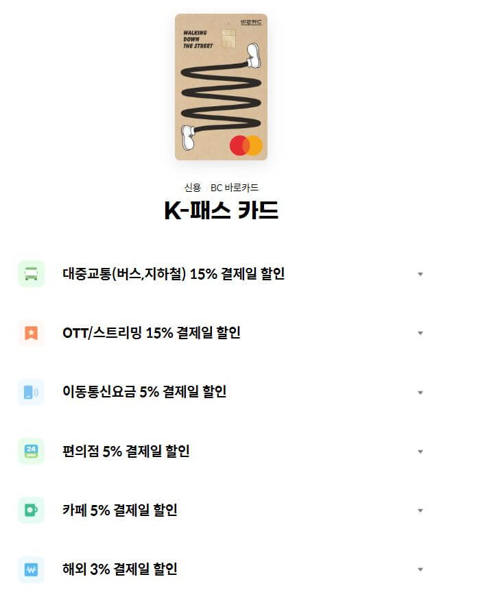 BC 바로카드 K패스 카드 혜택 이미지