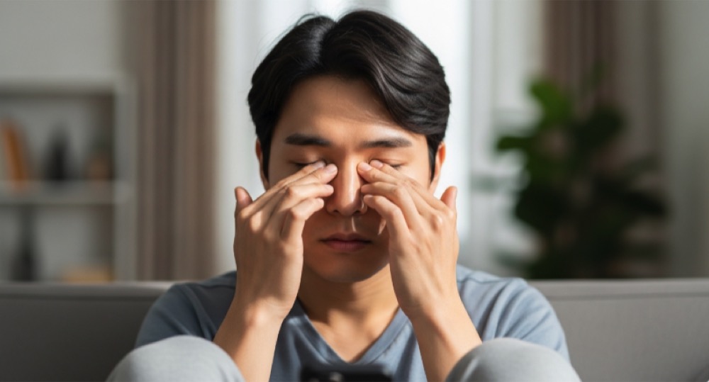 결막염 치료 방법을 방해하는 눈을 비비는 잘못된 습관 모습