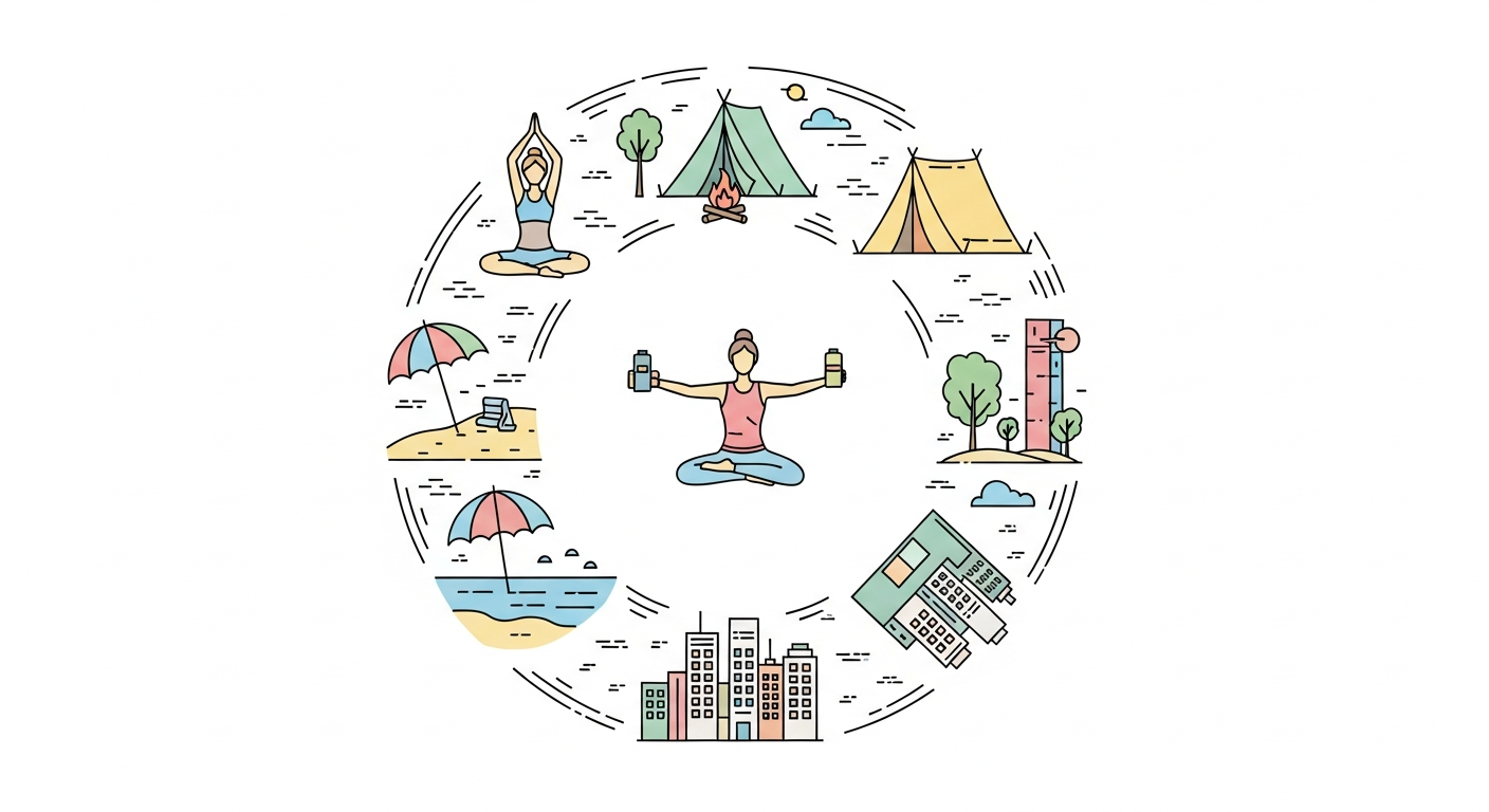 다양한 여행 테마 아이콘