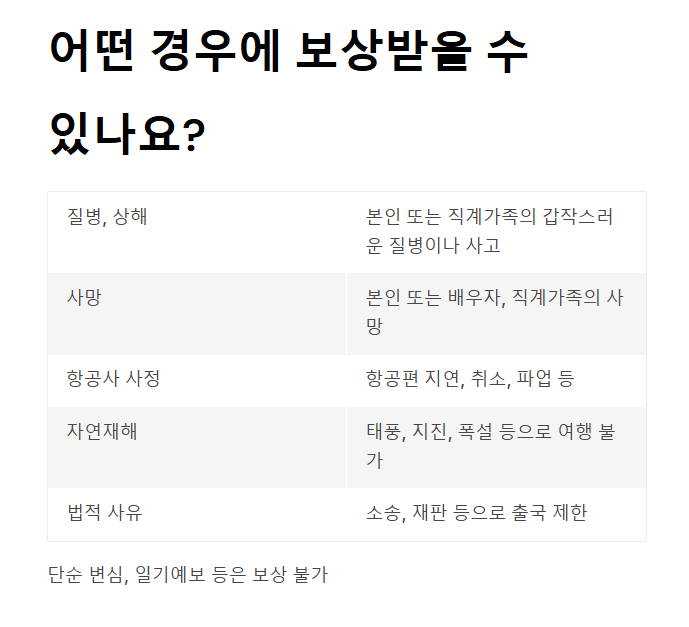 여행 취소 보험 조건 - 실제 보상받는 상황부터 가입 타이밍